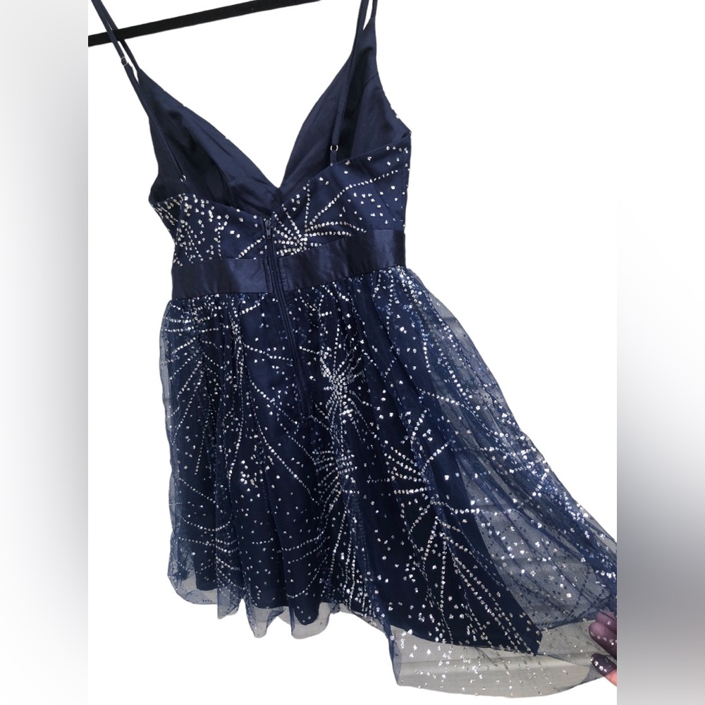 Windsor Navy Blue Silver Fireworks Dress size Small - Picture 6 of 10